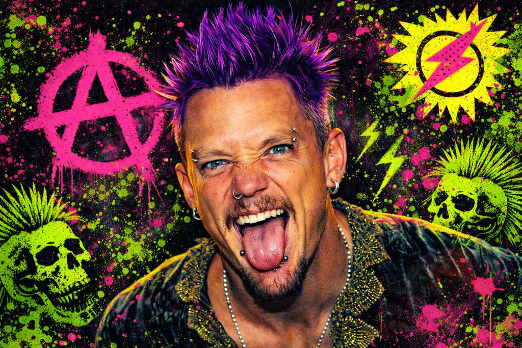 Fan Art Matthew Lillard's Stevo Anarchy punk emo neon colors